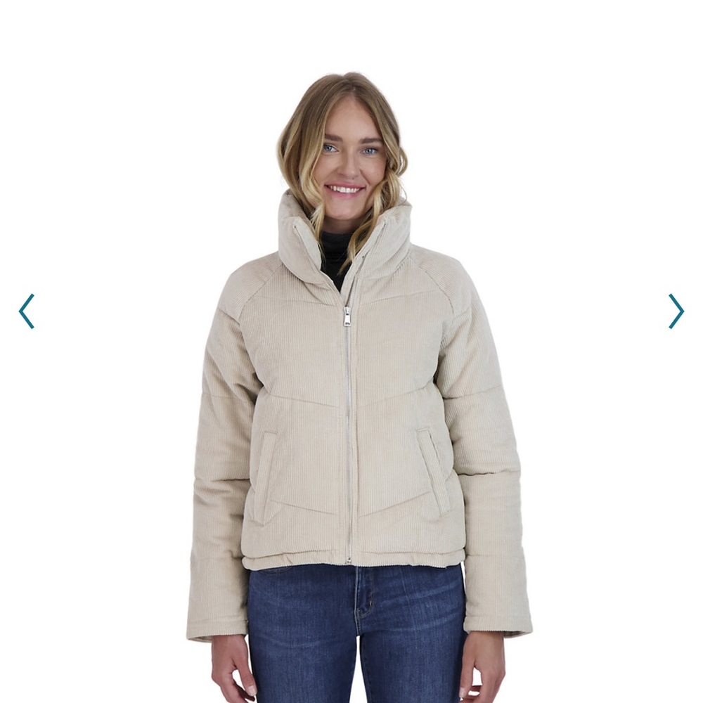 Sebby Corduroy Tan Puffer Coat